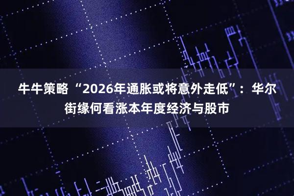 牛牛策略 “2026年通胀或将意外走低”：华尔街缘何看涨本年度经济与股市